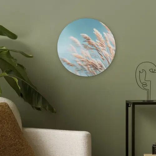 Siergras - Wind - Lichtbruin Akoestische PET Vilt - Rond klein -sfeer2