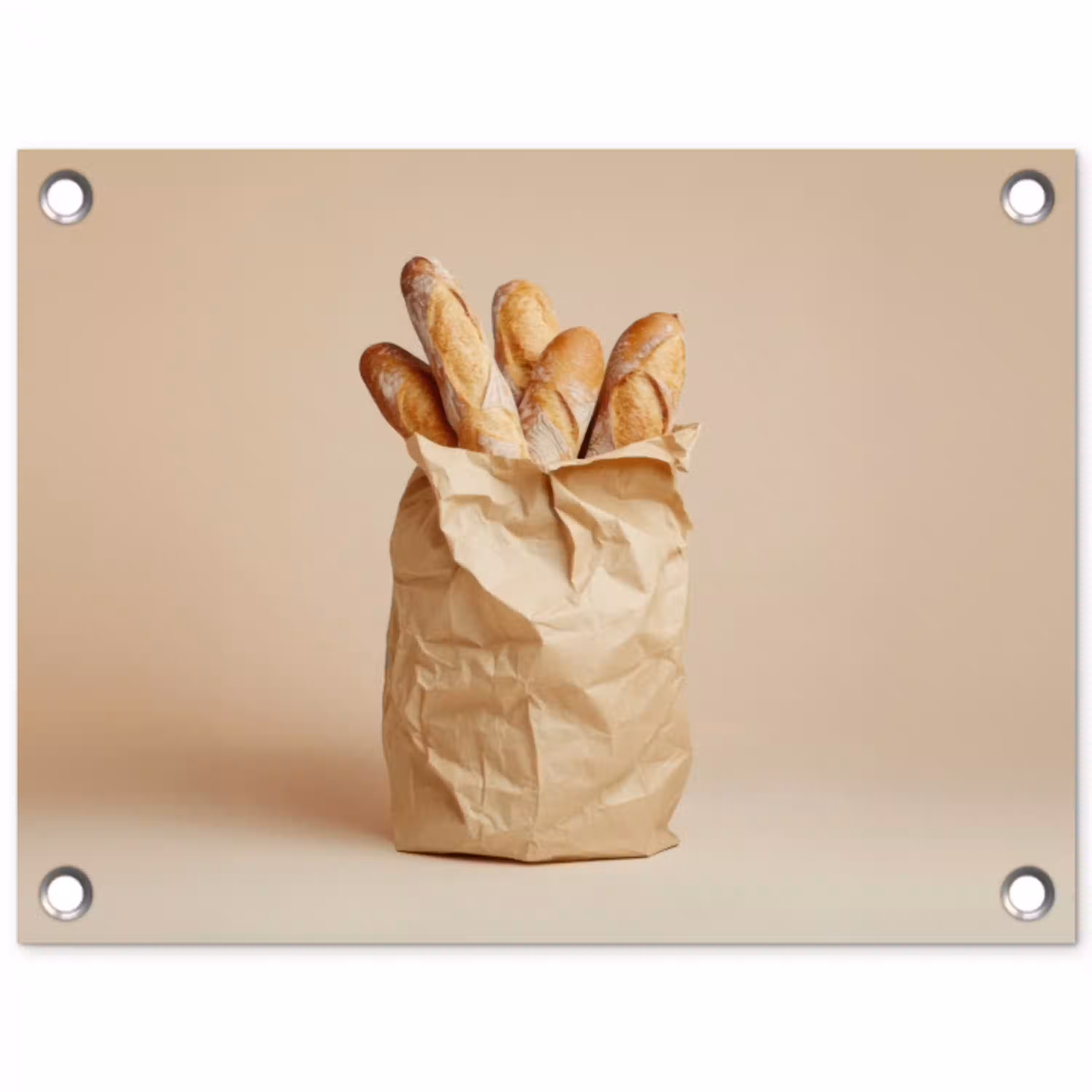 Baguette - Brood - Stokbrood - Beige tuinposter los doek klein -3d