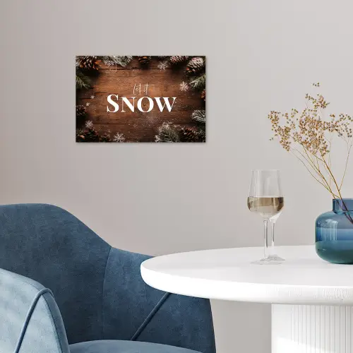 Sneeuw - Houtlook - Quote - Let it snow poster papier klein -sfeer3