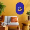Meloen - Blauw - Oranje - Kunstzinnig Wandcirkel Ovaal Forex klein -sfeer4