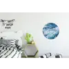 Golven - Oceaan - Blauw Wandcirkel aluminium klein -kinderkamer