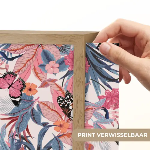 Tropisch - Zomer - Vlinder - Perzik Light Box met batterij (Wandlamp) middel 907 -USP_websiteprintNL