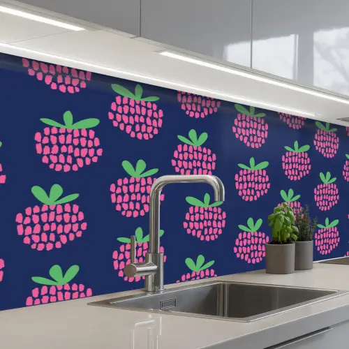 Patroon - Framboos - Retro keuken achterwand 2 middel 871 -3d_schuin