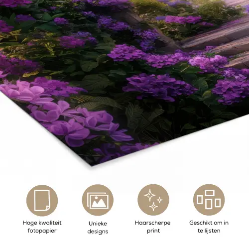 Poort - Paars - Bloemen poster papier klein -closeup_NL