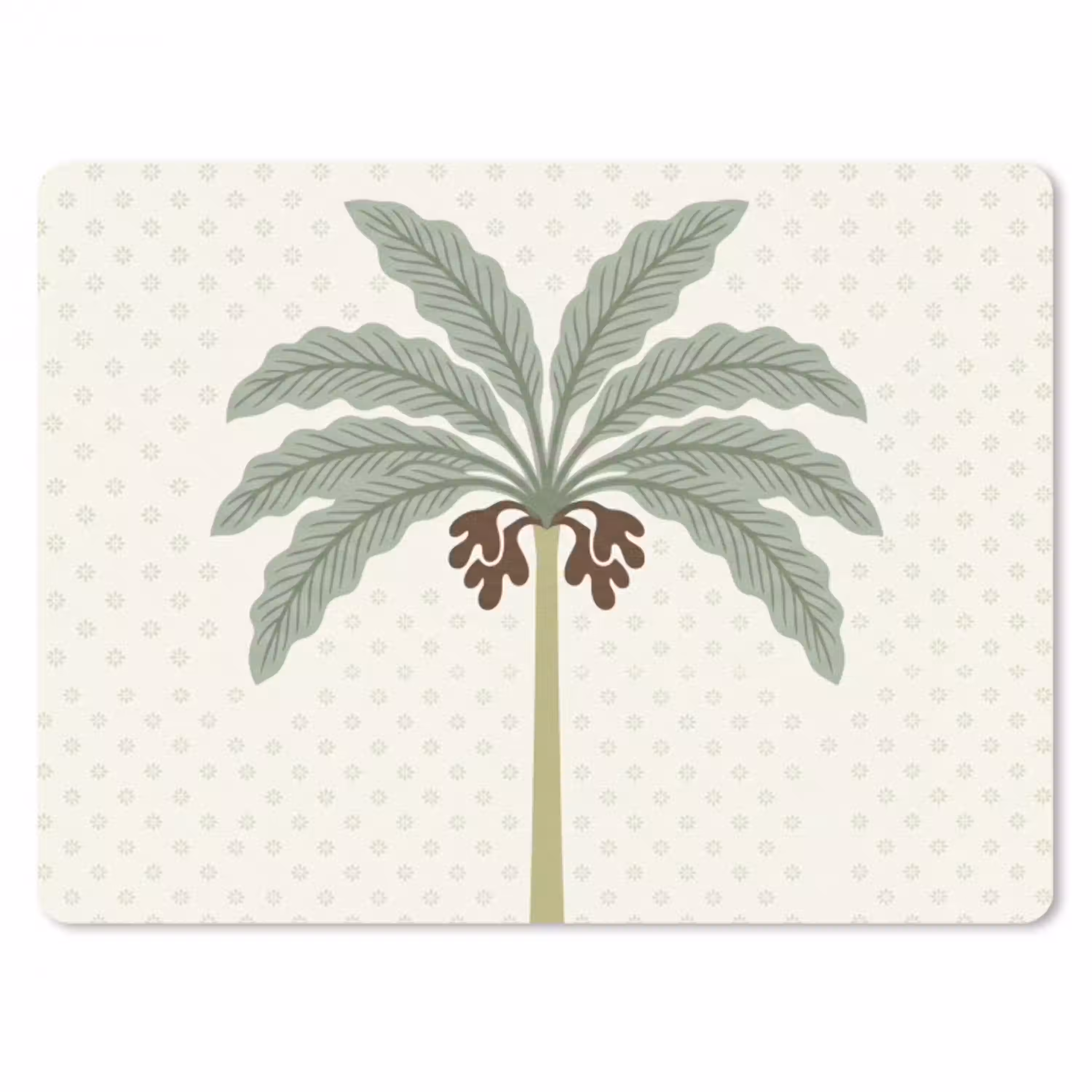 Boom - Bladeren - Groen - Decoratief - Beige muismat rubber klein -3d