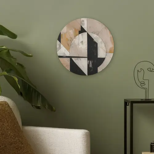 Abstract - Modern - Geometrisch - Pastel Akoestische PET Vilt - Rond klein -sfeer2