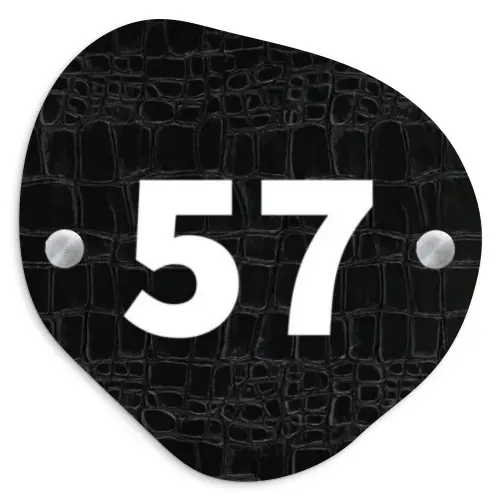 Zwart krokodillenleertextuur - Traditioneel Naambord Organisch middel -3d