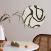 Abstract - Lijnen - Modern - Beige Akoestische PET Vilt - Rond klein -sfeer3