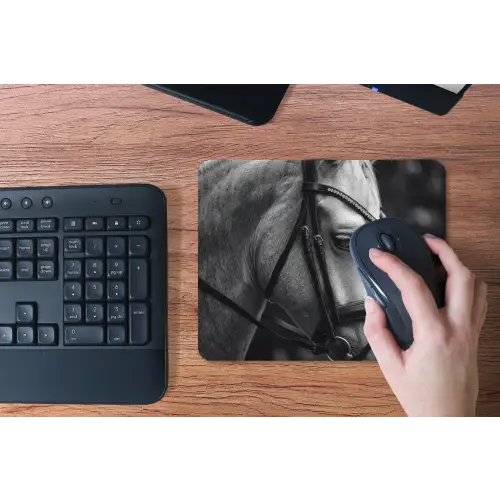 Paard - Schimmel - Portret muismat rubber klein -toetsenbord