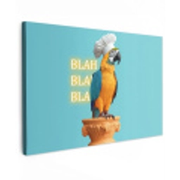 Papegaai - Koksmuts - Quote - Neon Tuinposter op houten frame 2 cm dik klein -3d