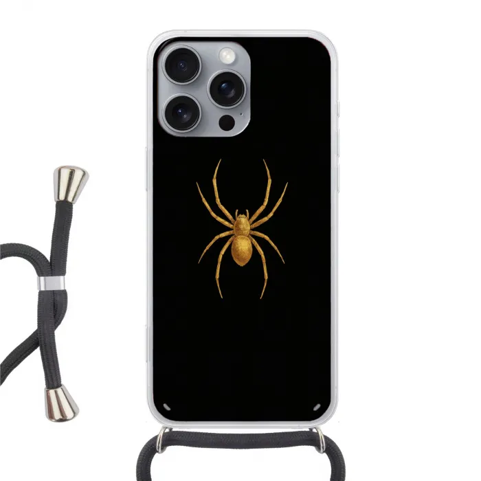 Spin - Goud - Minimalistisch - Poten Hoesje iPhone 16 Pro Max met koord klein -3d