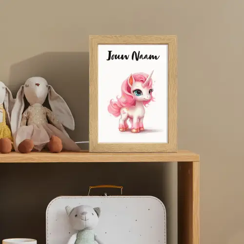 Unicorn - Meisjes - Kinderen - Eenhoorn - Roze Light Box met kabel (Kinderlampje) klein -sfeer2_kind