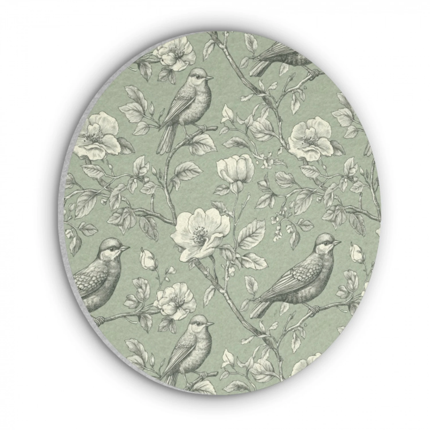 Klassiek - Botanisch - Groen Akoestische PET Vilt - Rond klein 838 -3d