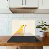 Vogel - Minimalistisch - Geel keuken achterwand spatscherm klein -sfeer2
