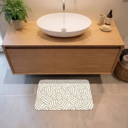 Abstract - Modern - Beige Badmat klein 997 -sfeer1