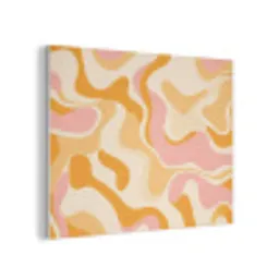 Abstract - Golvend - Oranje PET vilt klein -3d