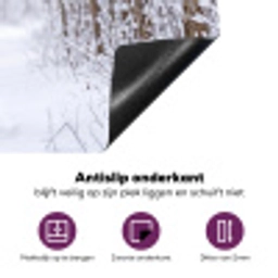 Hert - Winter - Bos - Natuur - Wit Inductie beschermer vinyl 3mm klein -zzzzzzz-cc-onderkant