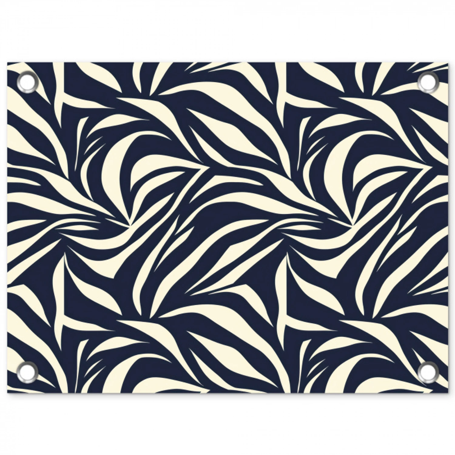 Bladvormen - Blauw - Patroon - Wit tuinposter los doek klein 239 -3d