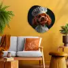 Bruin - Kok - Hondje Wandcirkel Organisch Plexiglas middel -sfeer4