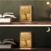 Goud - Boom - Abstract - Modern Light Box met kabel (Tafellamp) klein -sfeer3