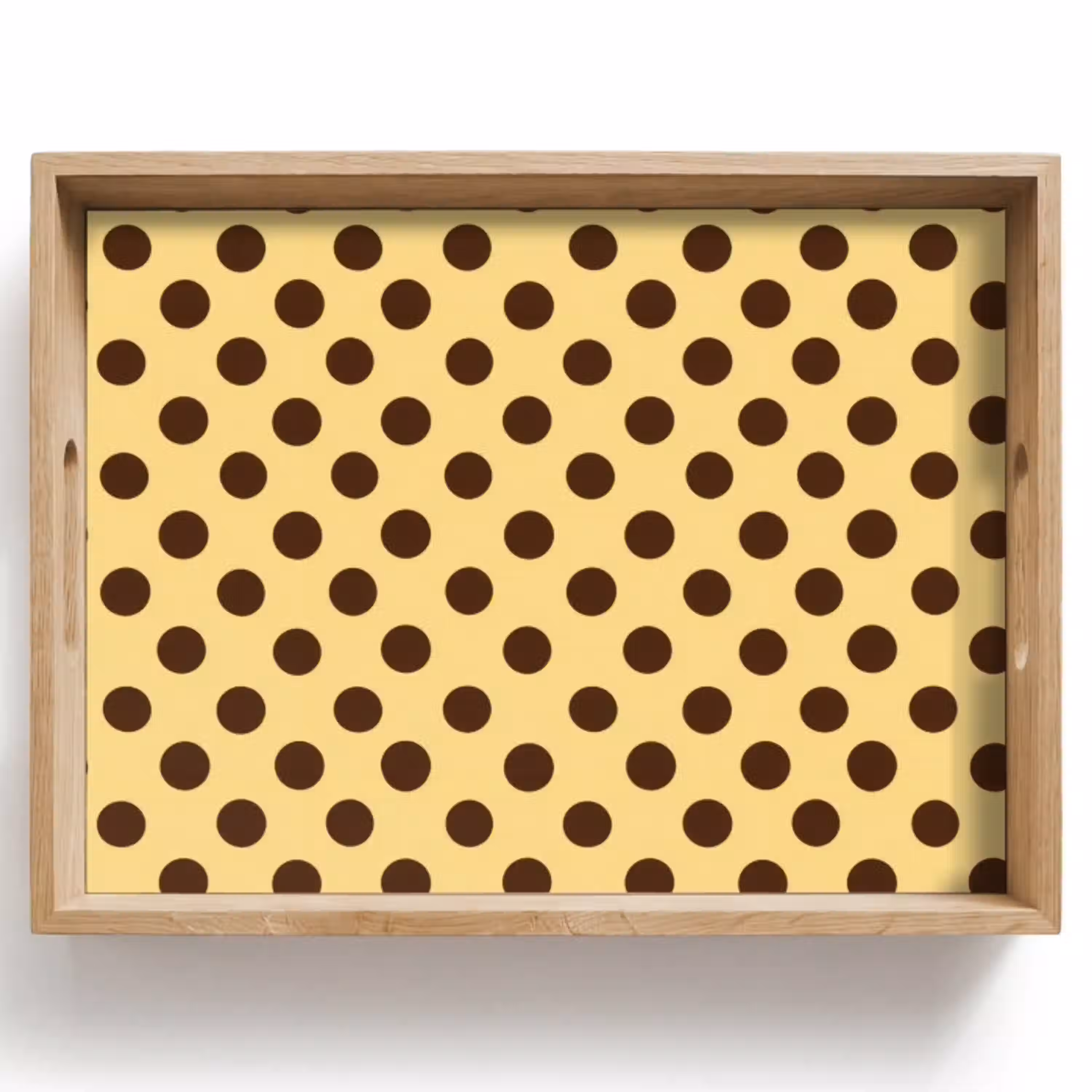 Polka Dot - Stippen - Retro - Geel - Bruin Dienblad Rechthoek middel 911 -z3d_shopping