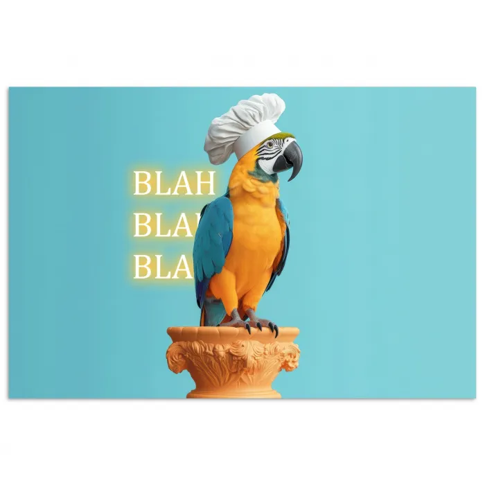 Papegaai - Koksmuts - Quote - Neon poster papier klein -3d