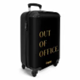 Quotes - Out of office - Goud - Vakantie - Zwart NBS - Handbagage koffer - Unisex middel -productfoto_3d