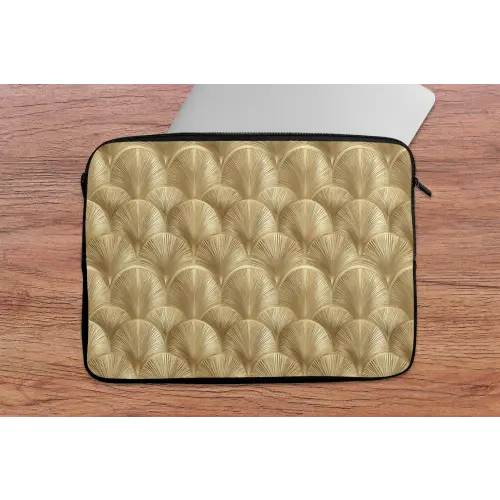 Patroon - Waaier -  Goud laptophoes neopreen klein 279 -tafel
