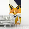Vos - Oranje - Abstract - Driehoeken fotobehang vinyl groot -woonkamer