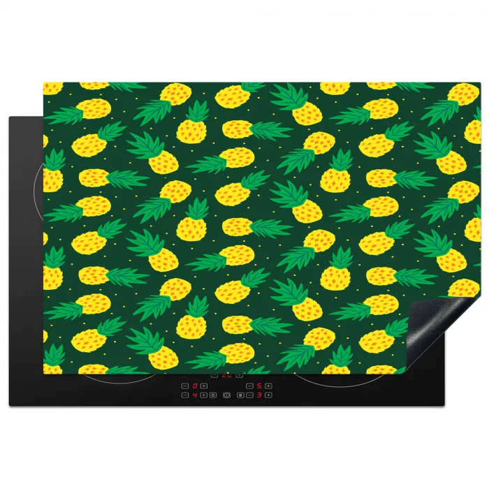Donkergroen - Ananas - Bladeren Inductie beschermer vinyl 3mm klein 276 -3d