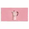 Roze - Mokkapot - Illustratie - Koffie Muismat XXL klein -3d_leeg