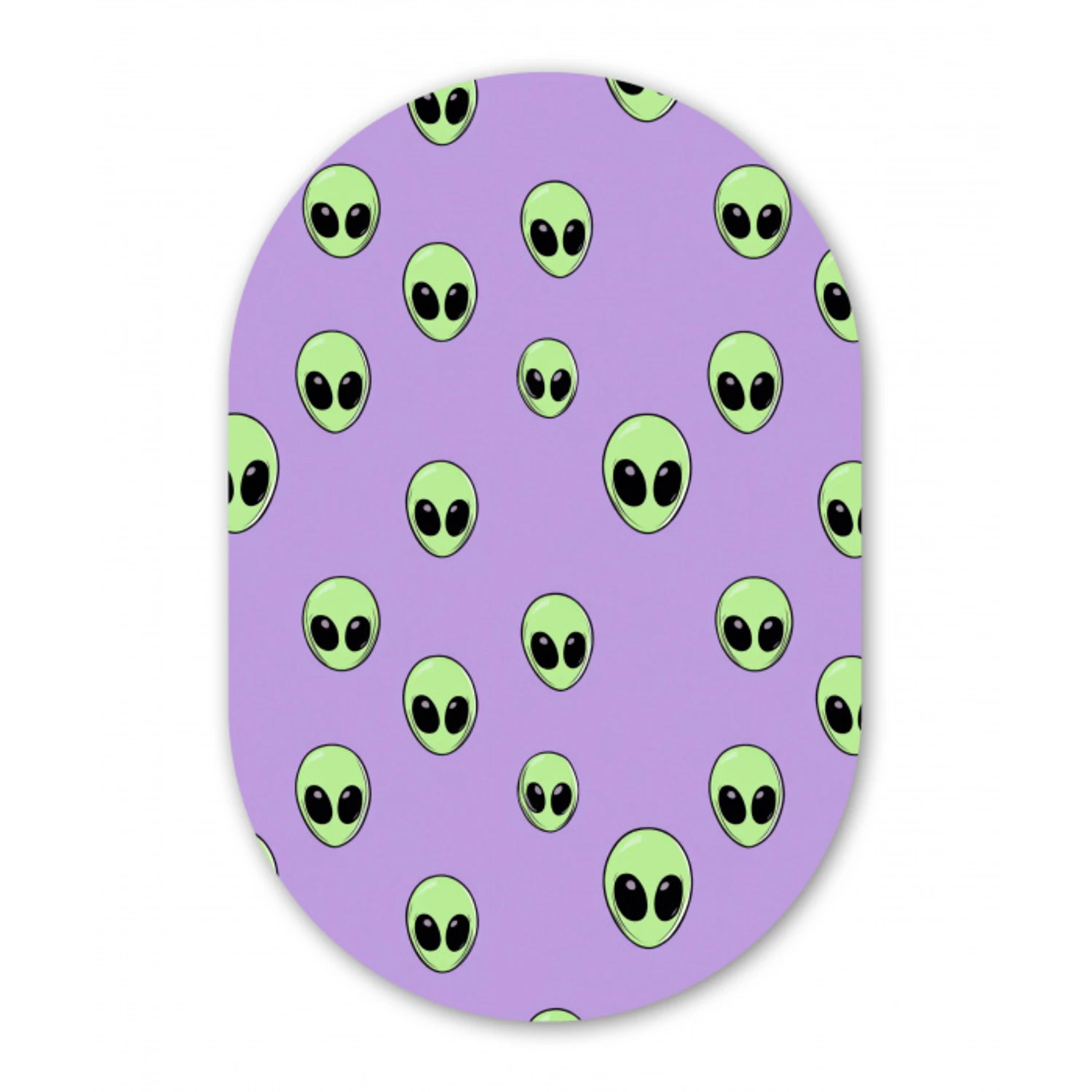 Alien - Retro - Lila Wandcirkel Ovaal Aluminium middel 839 -3d