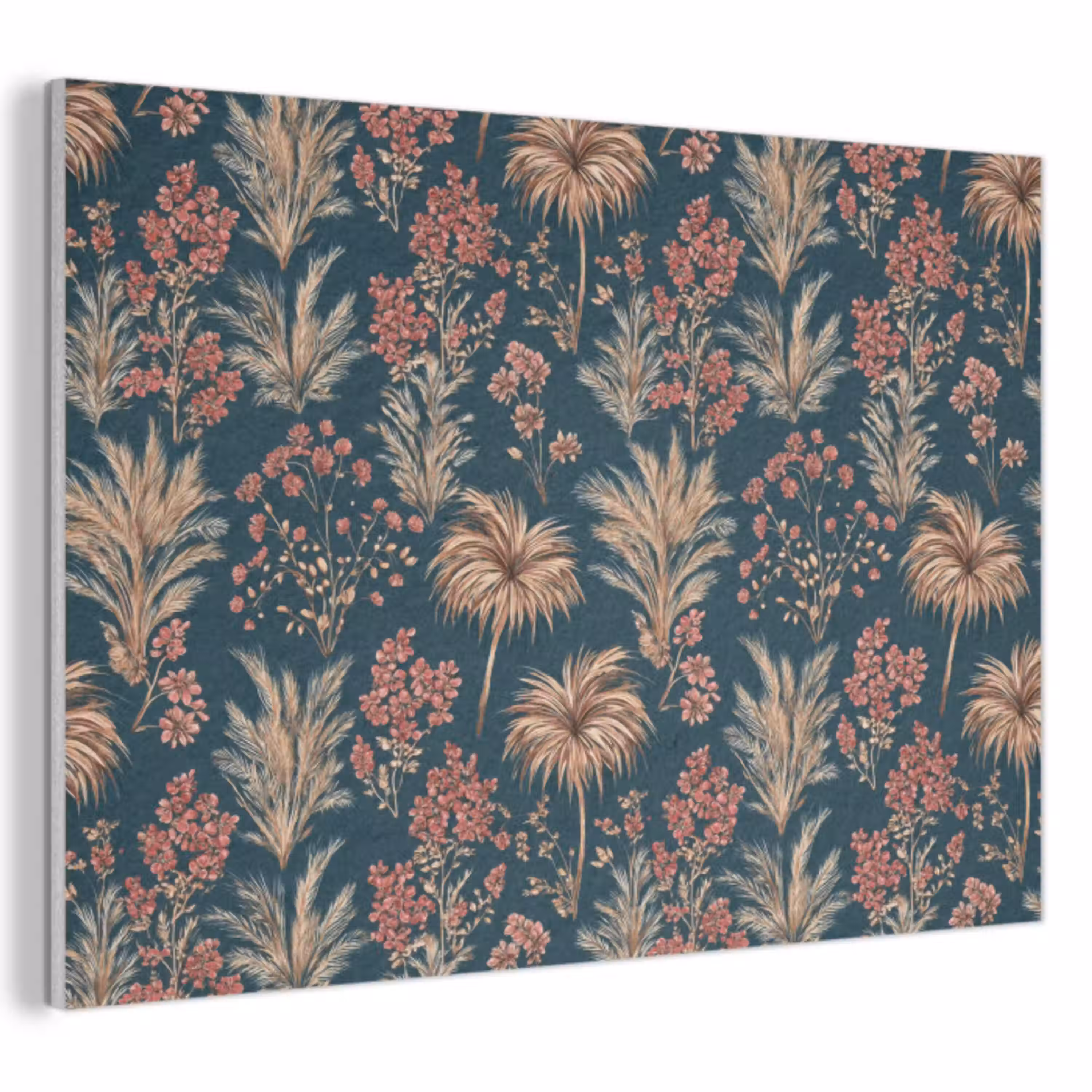 Botanisch - Patroon - Blauw PET vilt klein 837 -3d