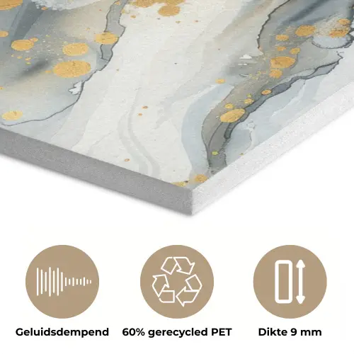 Boom - Modern - Abstract - Goud - Zwart - Wit PET vilt klein -closeup_NL