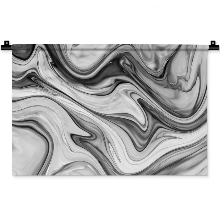 Marmer - Patronen - Grijs - Marmerlook - Zwart Wandkleed katoen klein -zz3d