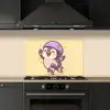 Pinguïn - Rolschaatsen - Geel - Energiek keuken achterwand spatscherm klein -sfeer1