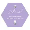 Effen - Lila - Sierlijk Naambord Hexagon klein -3d