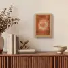 Abstract - Lijnen - Zonnestralen - Roodbruin Light Box met kabel (Tafellamp) klein -sfeer2