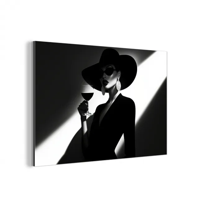 Vrouw - Wijn - Chic aluminium wit klein -3d