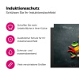 Kruiden - Lepels - Specerijen - Betonlook - Grijs Inductie beschermer vinyl 3mm klein -zzzzzzz-lf-ups
