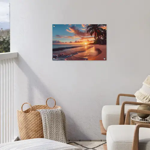 Avondgloren aan Zee tuinposter los doek klein -sfeer8