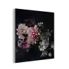 Bloemen - Vintage - Pastel - Zwart - Boeket aluminium wit klein -3d