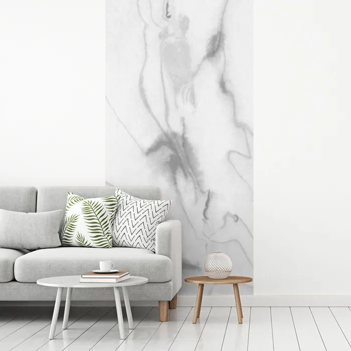 Marmer - Grijs - Wit - Abstract - Marmerlook fotobehang vinyl groot -woonkamer