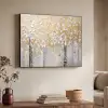 Bomen - Aquarel - Kunst - Natuur Textielframe zwart klein -sfeer3