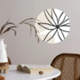 Bloemen - Minimalisme - Pastel Wandcirkel behangsticker klein -sfeer3