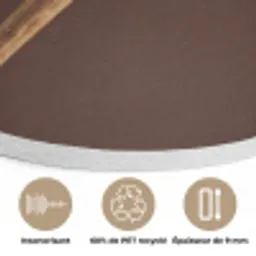 Papaverbol - Droogbloem - Bruin - Minimalistisch Akoestische PET Vilt - Rond klein -closeup_FR