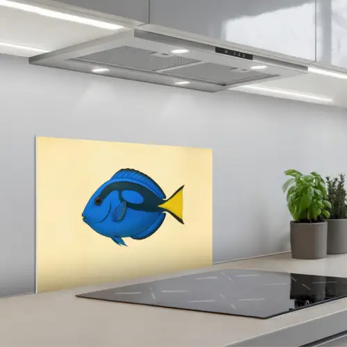Blauw - Dory - Vis - Staartvin keuken achterwand spatscherm klein -3d_schuin