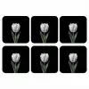 Tulp - Patroon - Blauw onderzetter kurk middel -3d