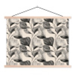 Botanisch - Bladeren - Zwart textielposter latten blank klein 122 -3d