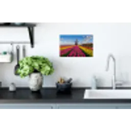 Tulpen - Holland - Molen - Kleurrijk Muursticker klein -keuken
